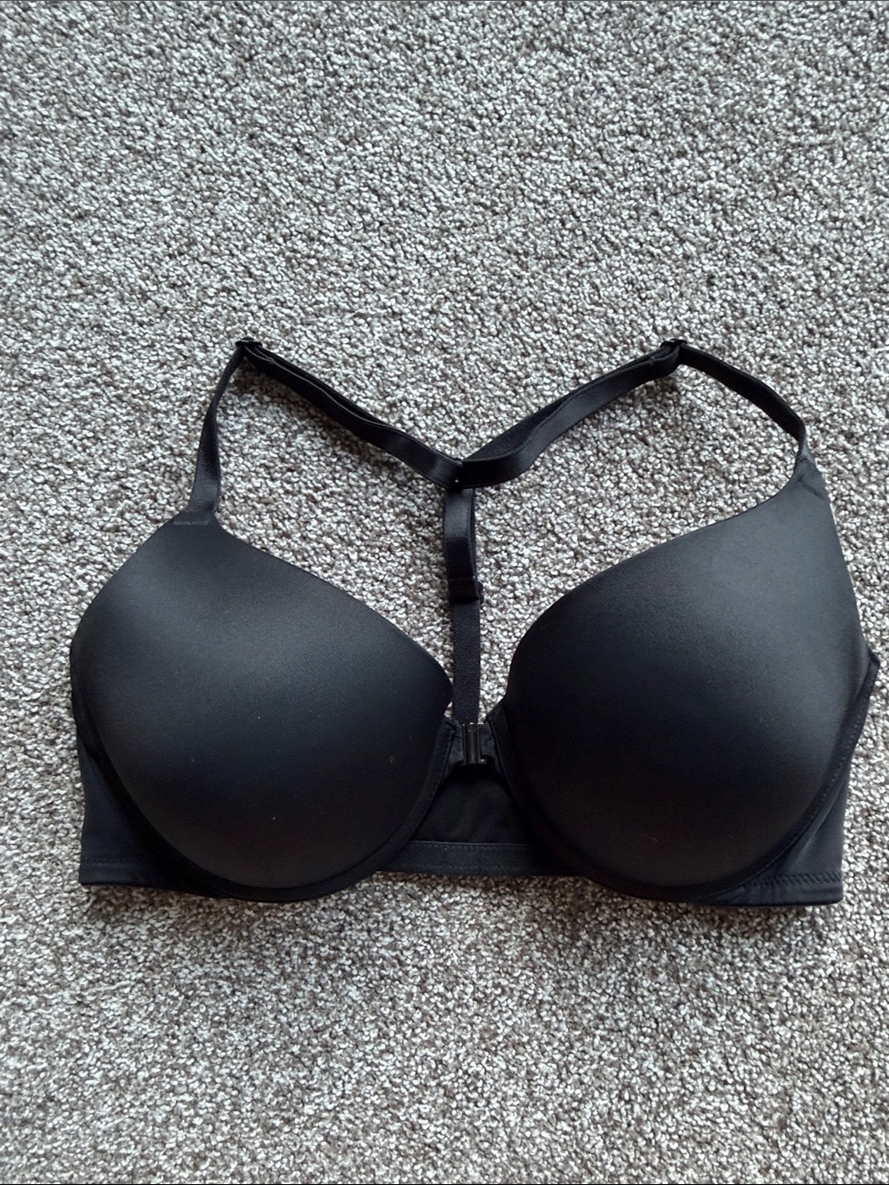 PINK Victoria's Secret Black T-Back Molded Cup Bra